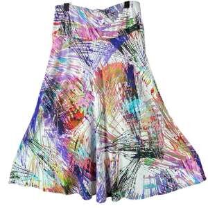 Salaam Art To Wear Jersey Knit Midi Skirt Size M Colorful
